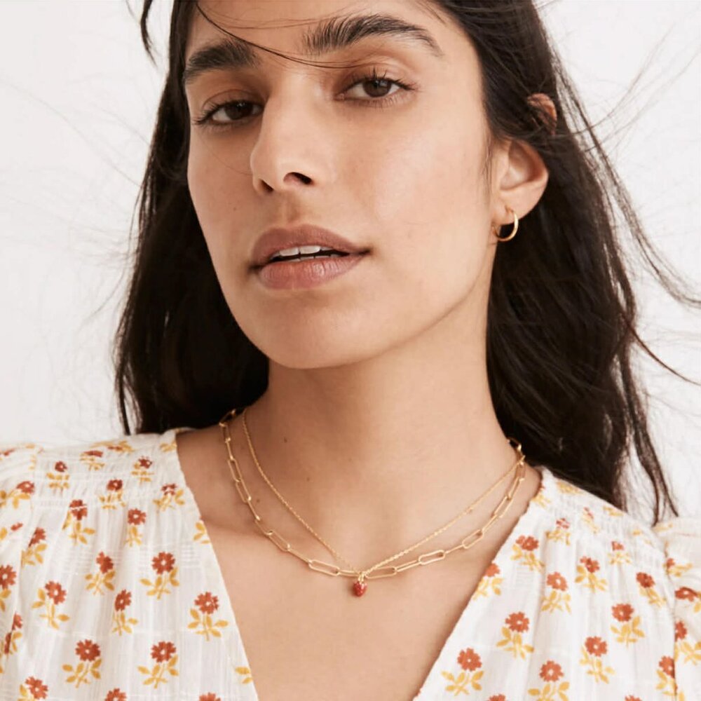 Madewell Sophia Short-Sleeve Top in Wild Calendula Block-Print 100% cotton/XL